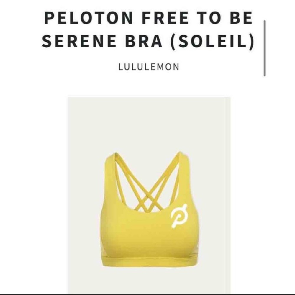 Peloton Lululemon Free To Be Serene Bra Size 10